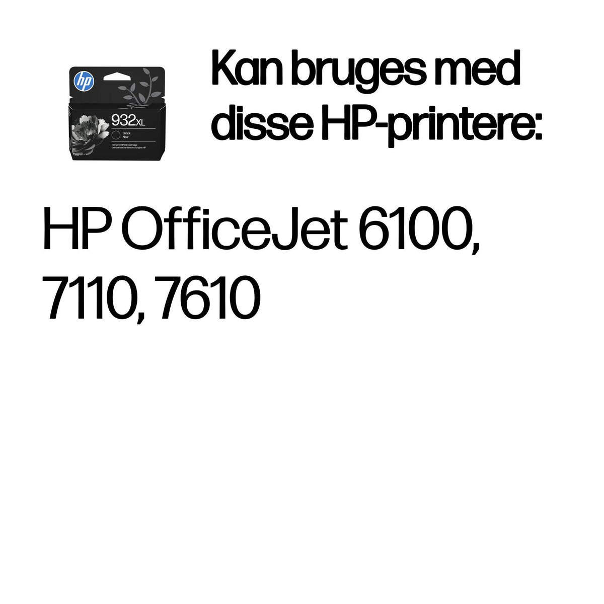 HP 932XL Sort 1000 sider Blæk CN053AE