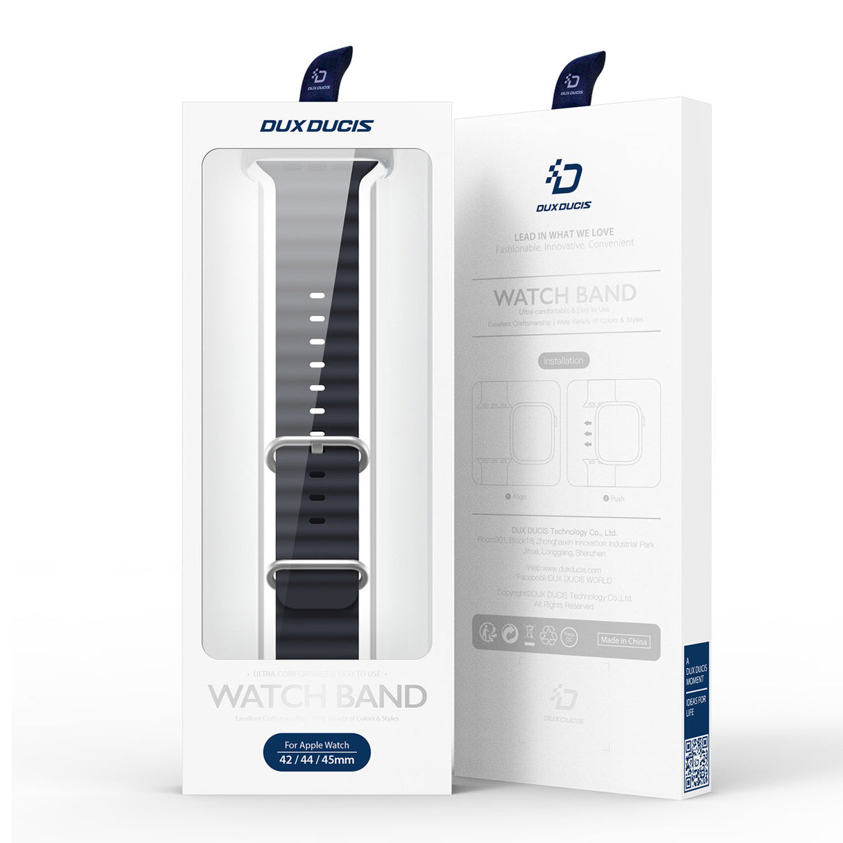 Dux Ducis urrem 8/7/6/5/4/3/2/SE (41/40/38mm) Silikonebåndsarmbånd grå (OceanWave-version)