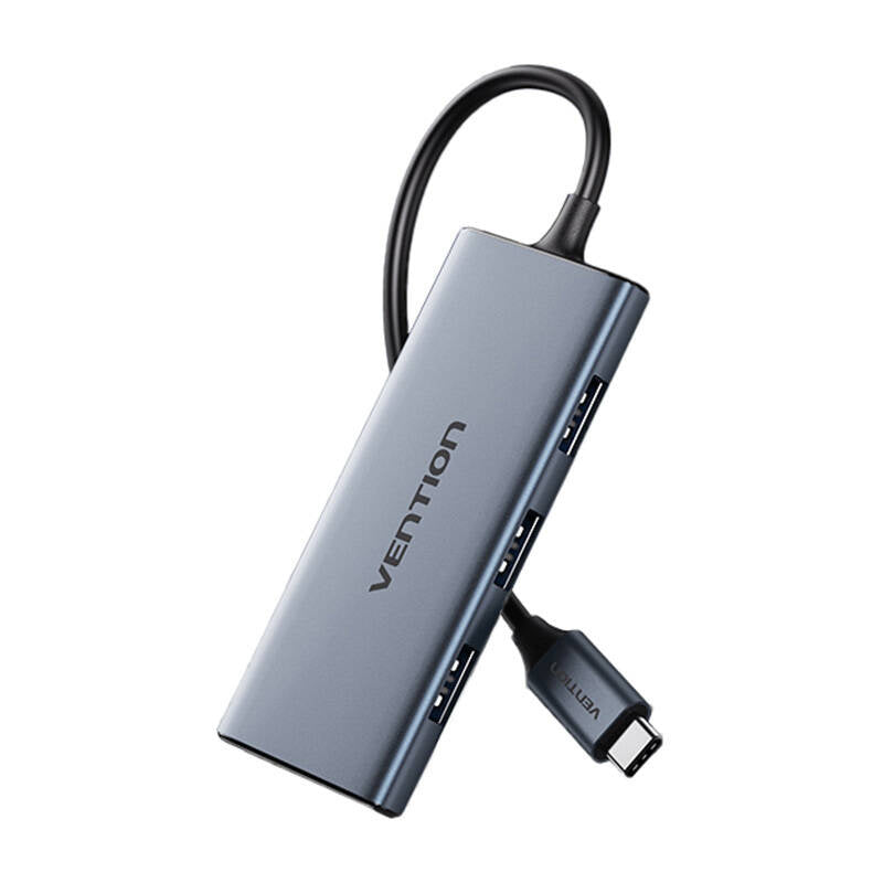 USB-C til HDMI, 3x USB 3.0, SD, TF Hub Vention TOOHB 0,15m Grå