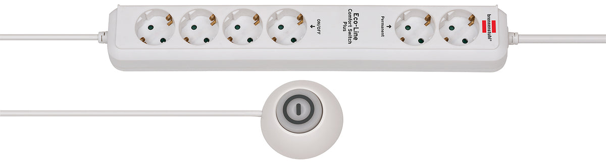 brennenstuhl Eco-Line Extension Socket Comfort Plus EL CSP 24 6-way 1,5m H05VV-F 3G1,5 2 permanent, 4 switchable Stikdåse 6-stik Hvid 1.5m