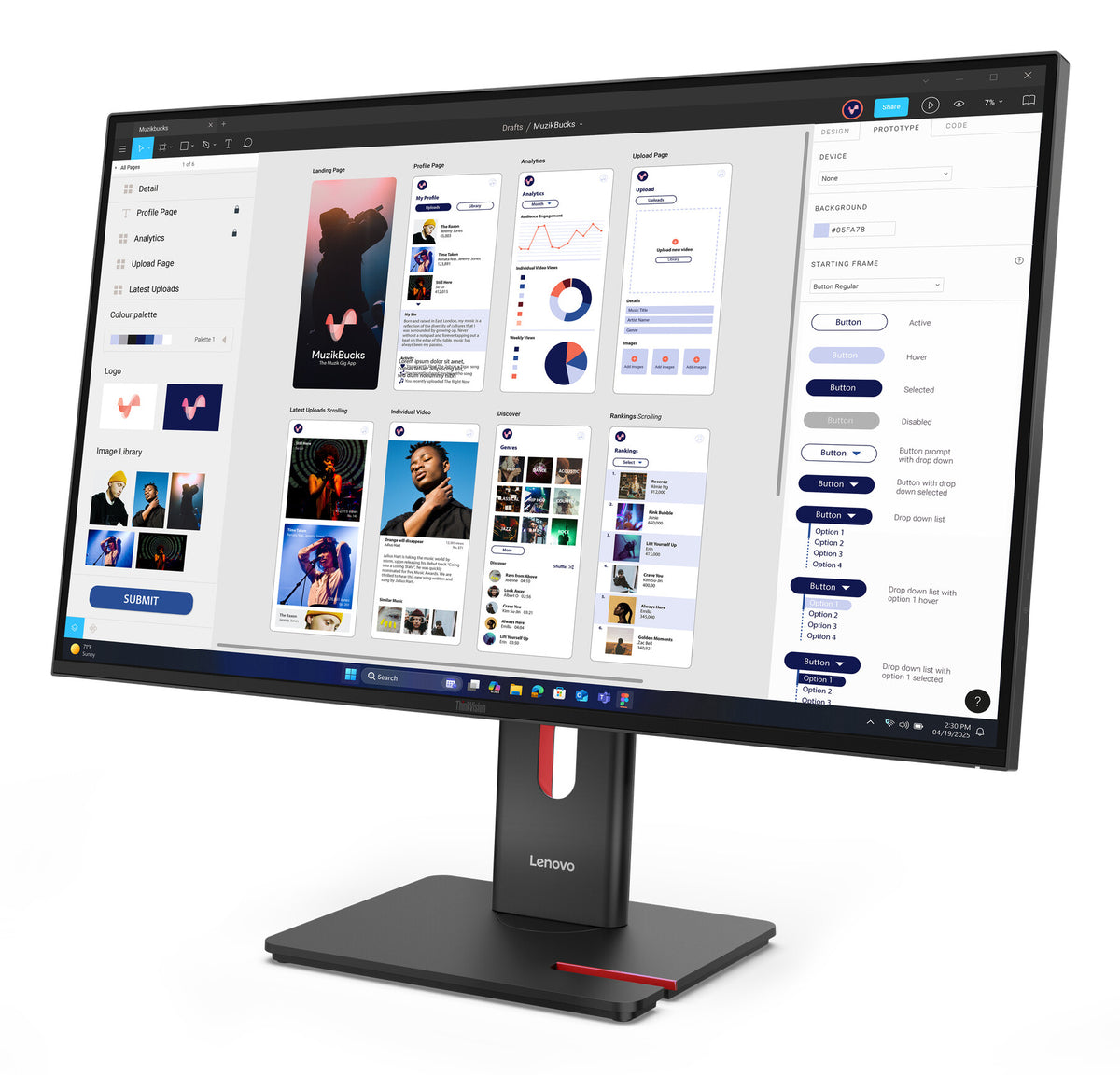 Lenovo ThinkVision T32UD-40 32 IPS 3840 x 2160 (4K) HDMI DisplayPort USB-C 75Hz