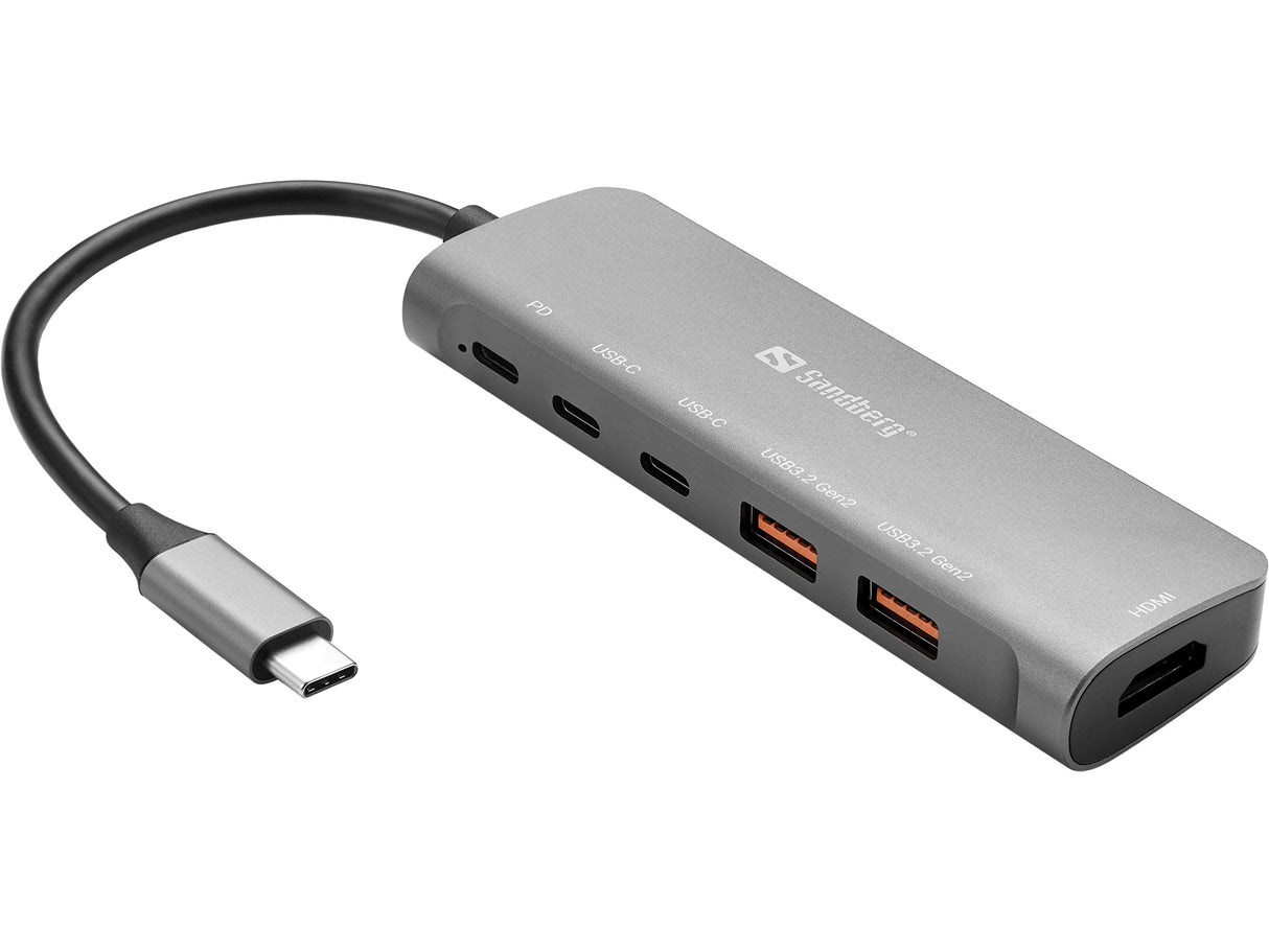 SANDBERG USB-C Dock HDMI + 2xUSB-A + 2xUSB-C + PD100W