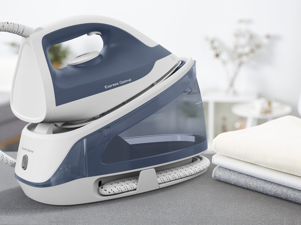 Tefal Express Optimal SV4110 2200 W 1,2 L Keramisk Express Glide Blå, Hvid