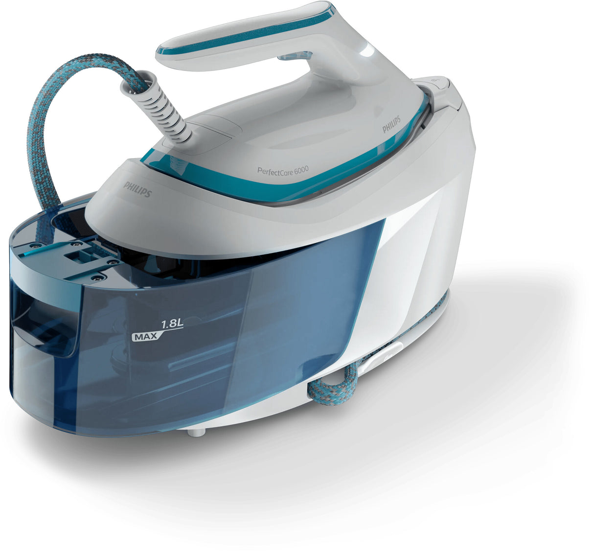 Philips PSG6022/20 Dampstrygning station 2400 W 1,8 L SteamGlide Plus strygesål Blå, Hvid