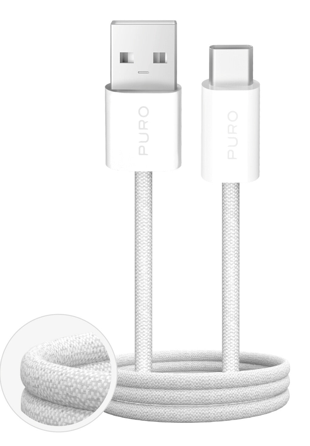PURO PUCAC10WFABK415MTWHI USB-kabel USB 2.0 1,5 m USB A USB C Hvid