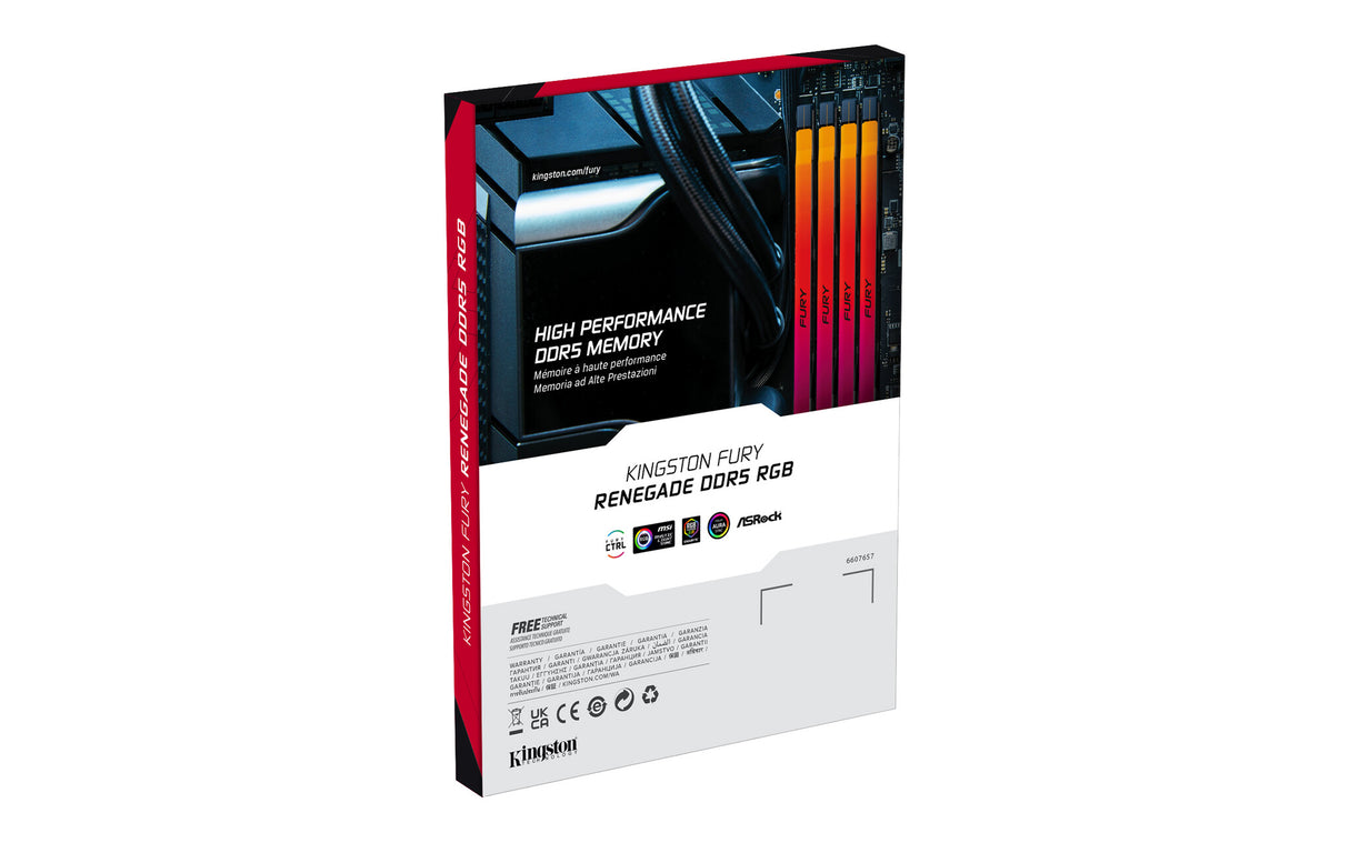 Kingston Technology FURY 32 GB 6400 MT/s DDR5 CL32 DIMM (sæt med 2) Renegade RGB