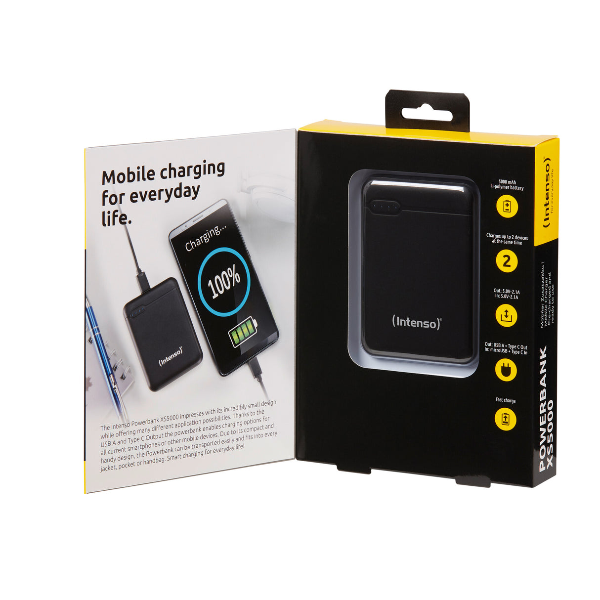 Intenso 7313520 powerbank Lithium polymer (LiPo) 5000 mAh Sort