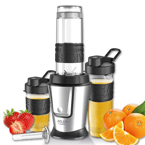 Adler AD 4081 blender 0,57 L Sportsblender 800 W Sort, Rustfrit stål, Gennemsigtig