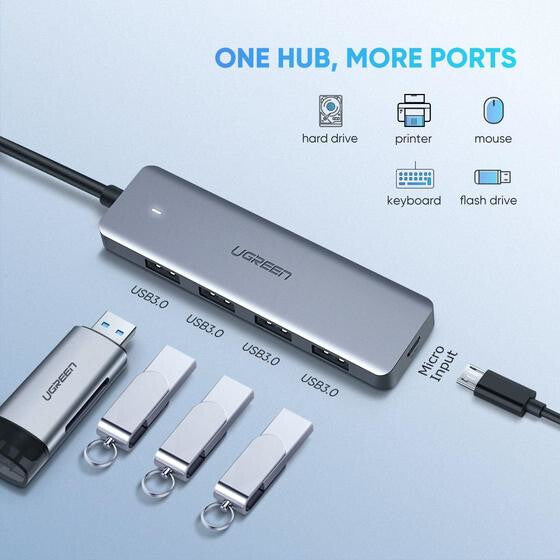 Ugreen 70336 interface hub USB 3.2 Gen 1 (3.1 Gen 1) Type-C 5000 Mbit/s