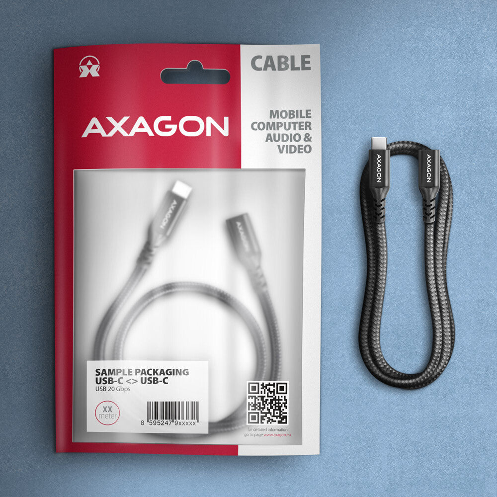 Axagon BUCM32-CF05AB USB-kabel USB 3.2 Gen 2x2 0,5 m USB C 20 Gbit/sek. 240 W Sort