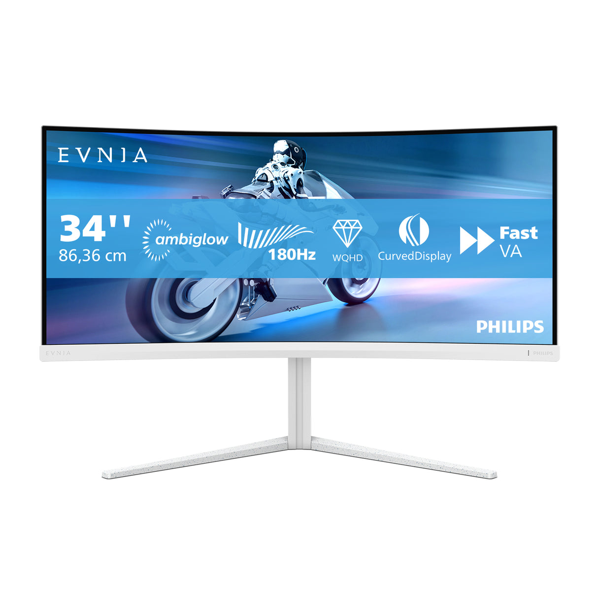 Philips 34M2C5501A/00 computerskærm 86,4 cm (34") 3440 x 1440 pixel Wide Quad HD LCD Hvid