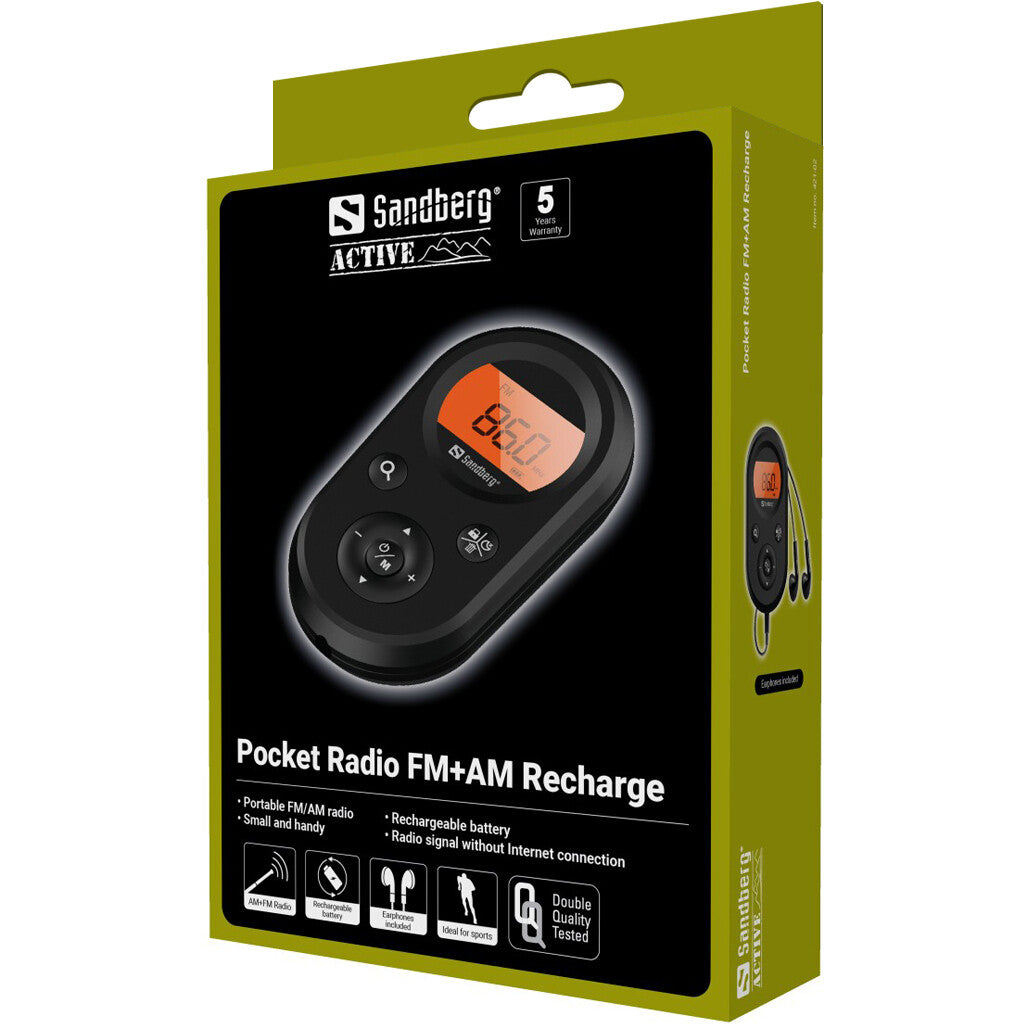 Sandberg Pocket Radio FM+AM Recharge