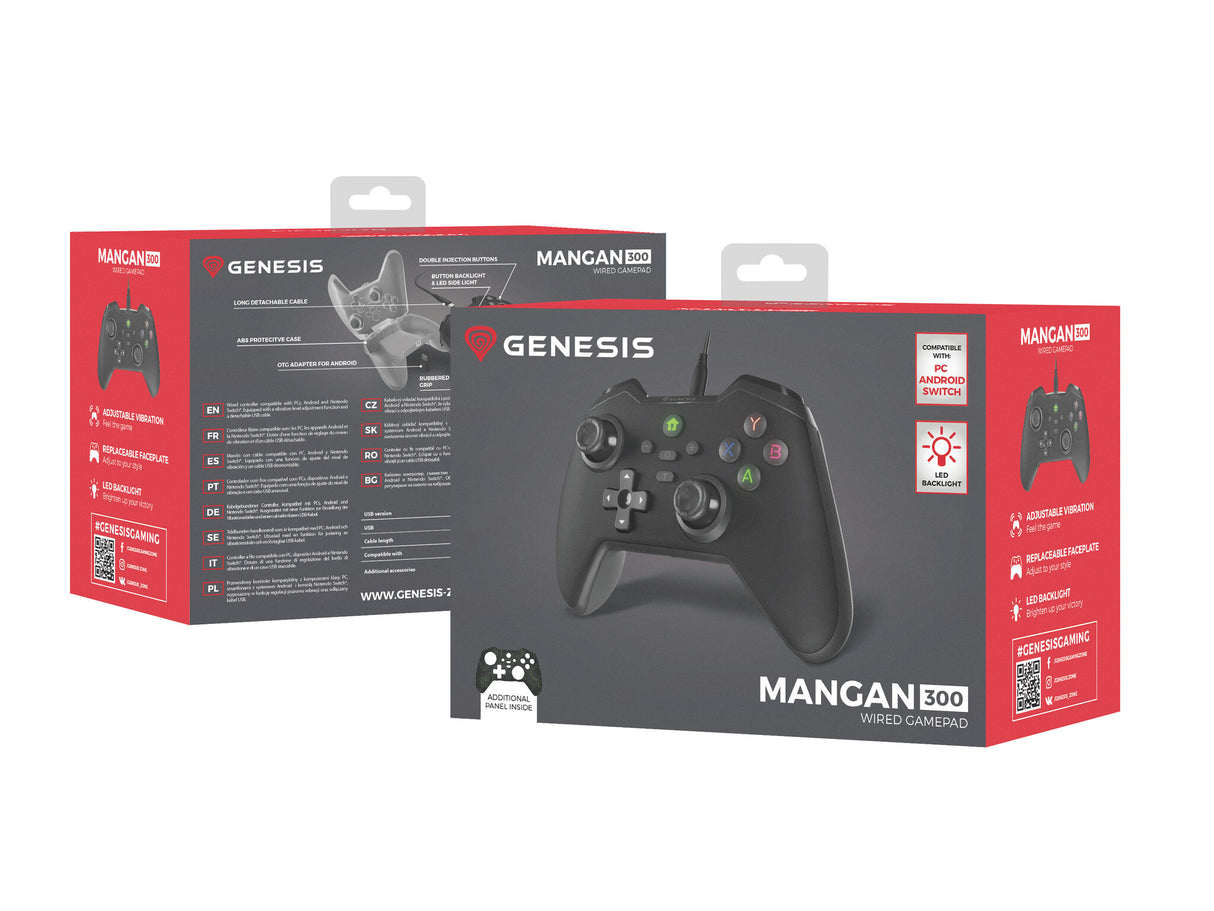 GENESIS Mangan 300 Sort USB Gamepad Analog/digital Android, Nintendo Switch, PC