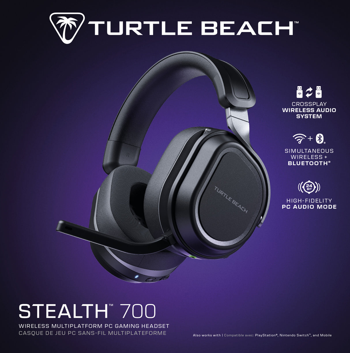 Turtle Beach Stealth 700 Headset Ledningsført Spil Bluetooth Sort, Grå