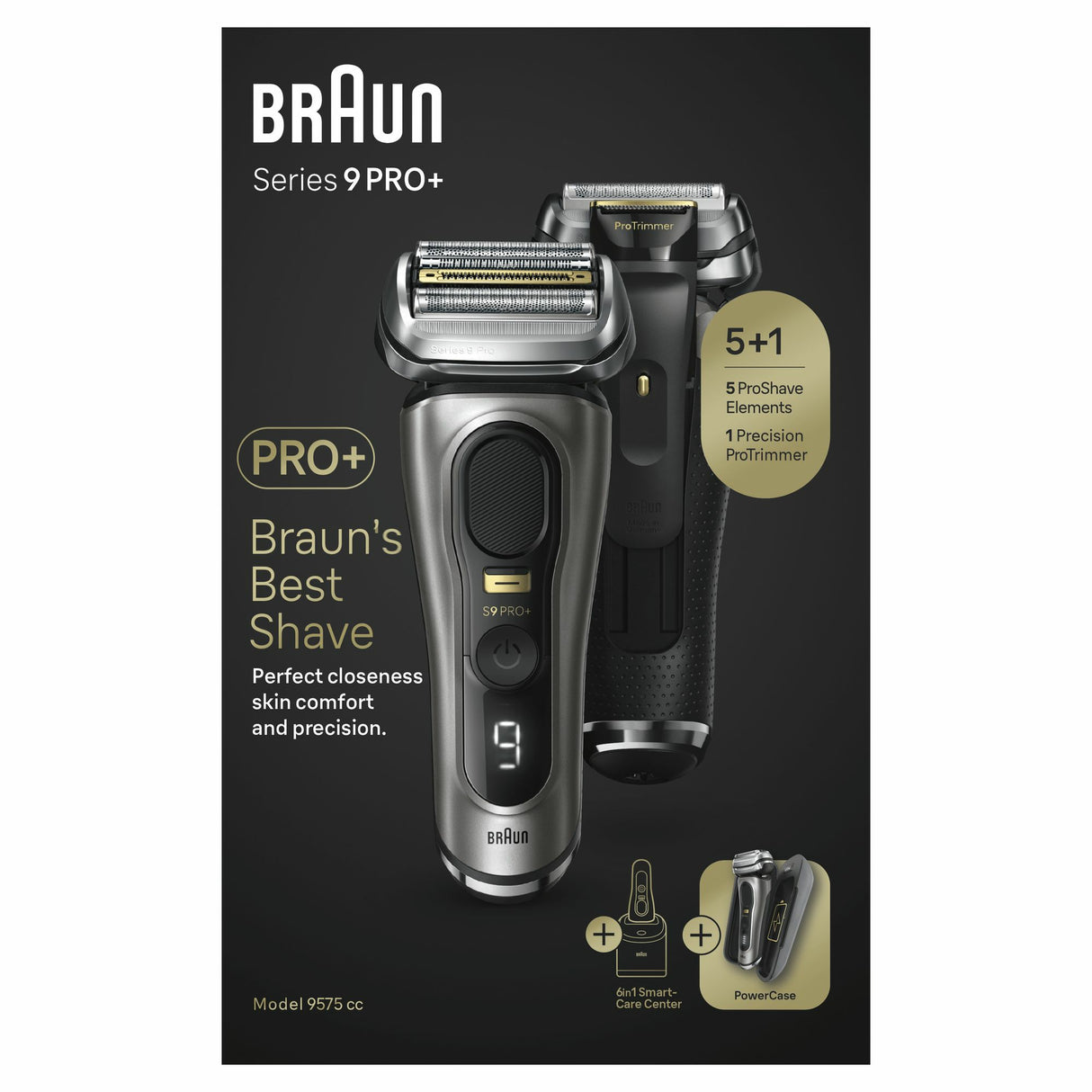 Braun Series 9 Pro+ 9575cc Wet & Dry Folie shaver Trimmer Metallic