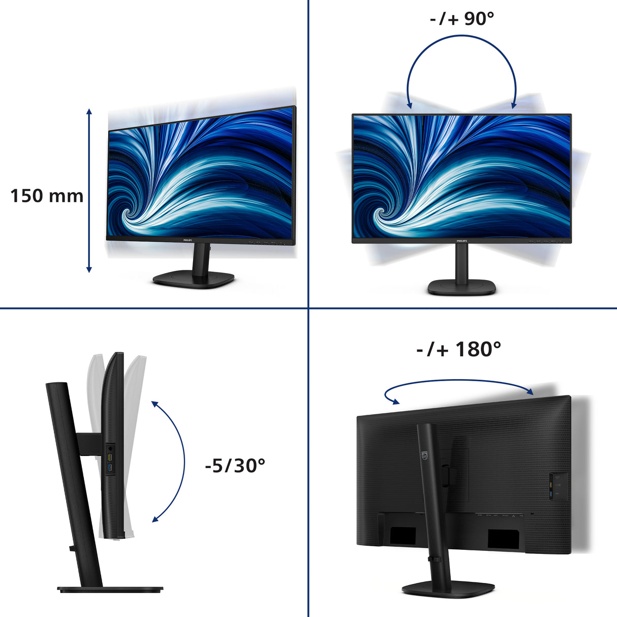 Philips 3000 series 27B2U3601/00 27 IPS 2560 x 1440 (2K) HDMI USB-C 120 Hz