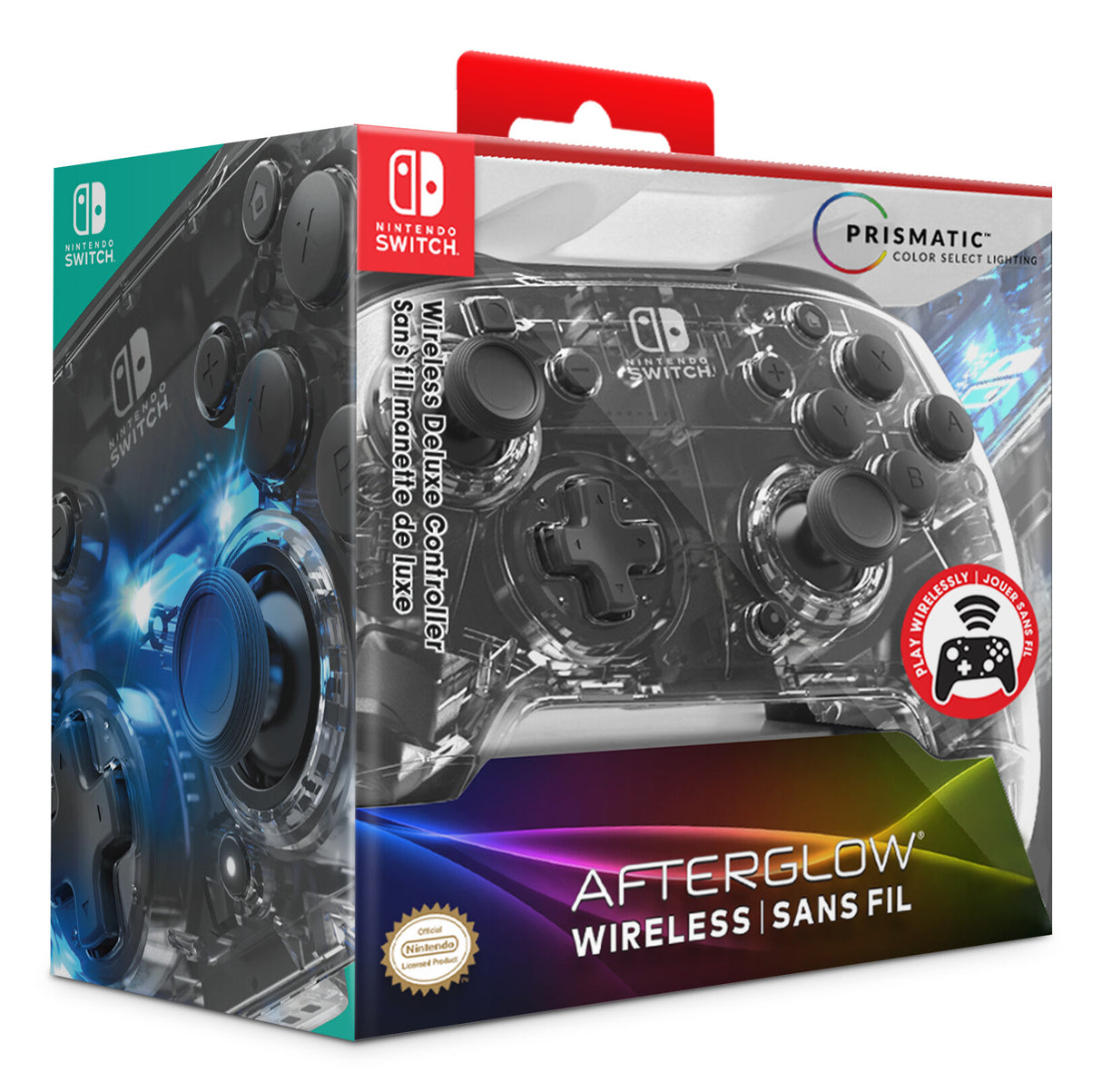 PDP Afterglow Sort, Transparent Gamepad Analog/digital Nintendo Switch, Nintendo Switch Lite, Nintendo Switch OLED