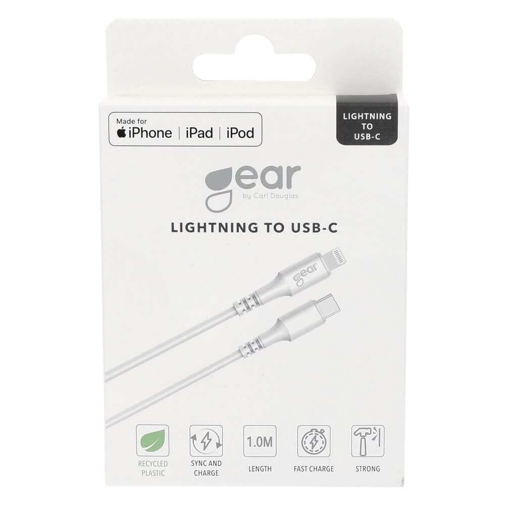 Gear Ladekabel USB-C til Lightning 1m Hvid MFI C94