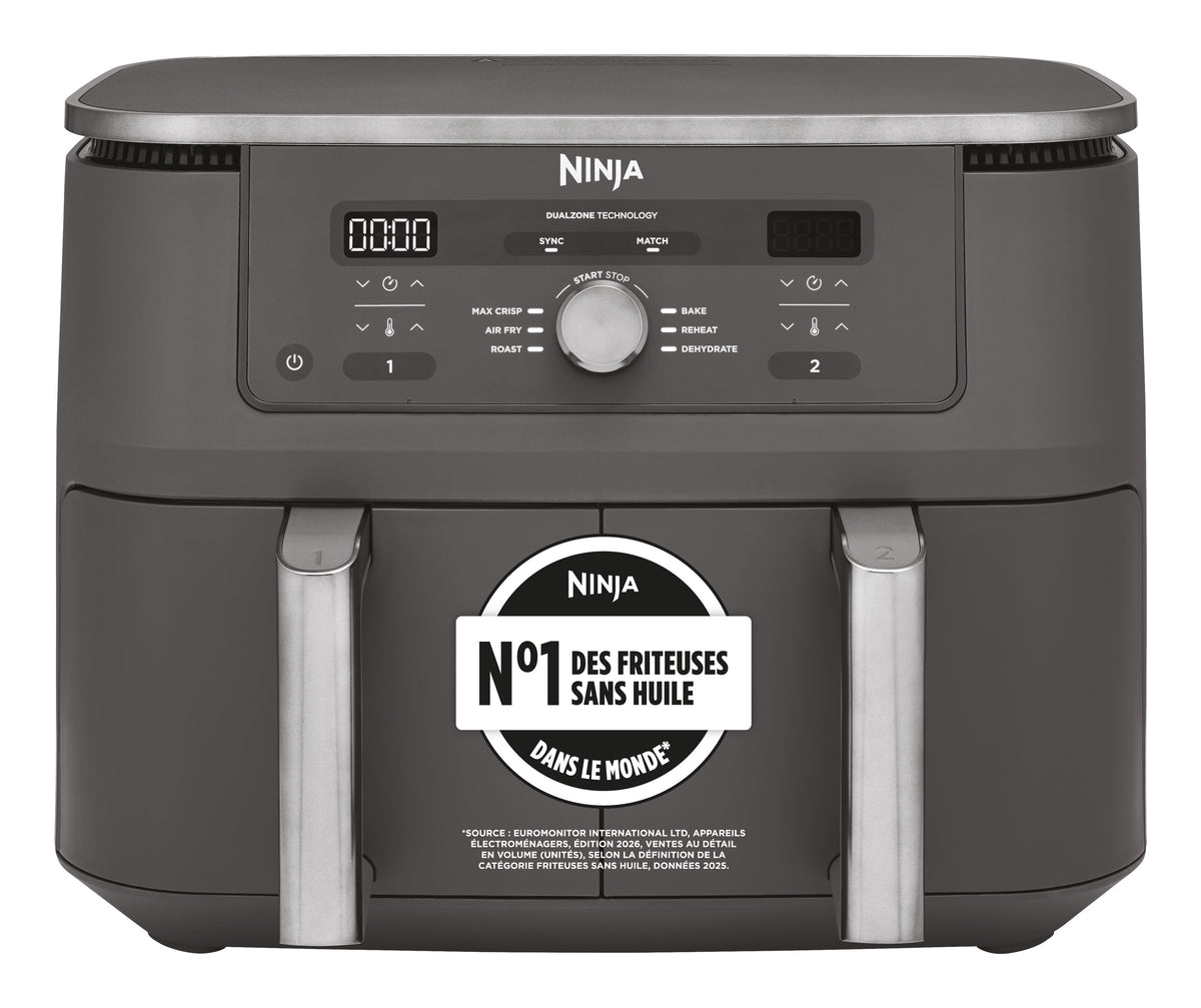 Ninja DZ400EU MAX Dobbelt varmluftssteger 2.47kW Metalgrå