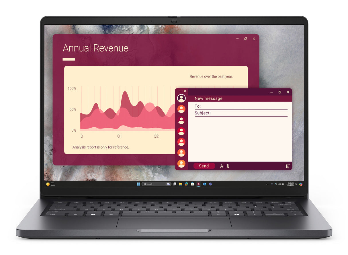 DELL Pro 14 PC14250 Intel Core 5 120U Laptop 35,6 cm (14") Full HD+ 16 GB DDR5-SDRAM 512 GB SSD Wi-Fi 6E (802.11ax) Windows 11 Pro Sort