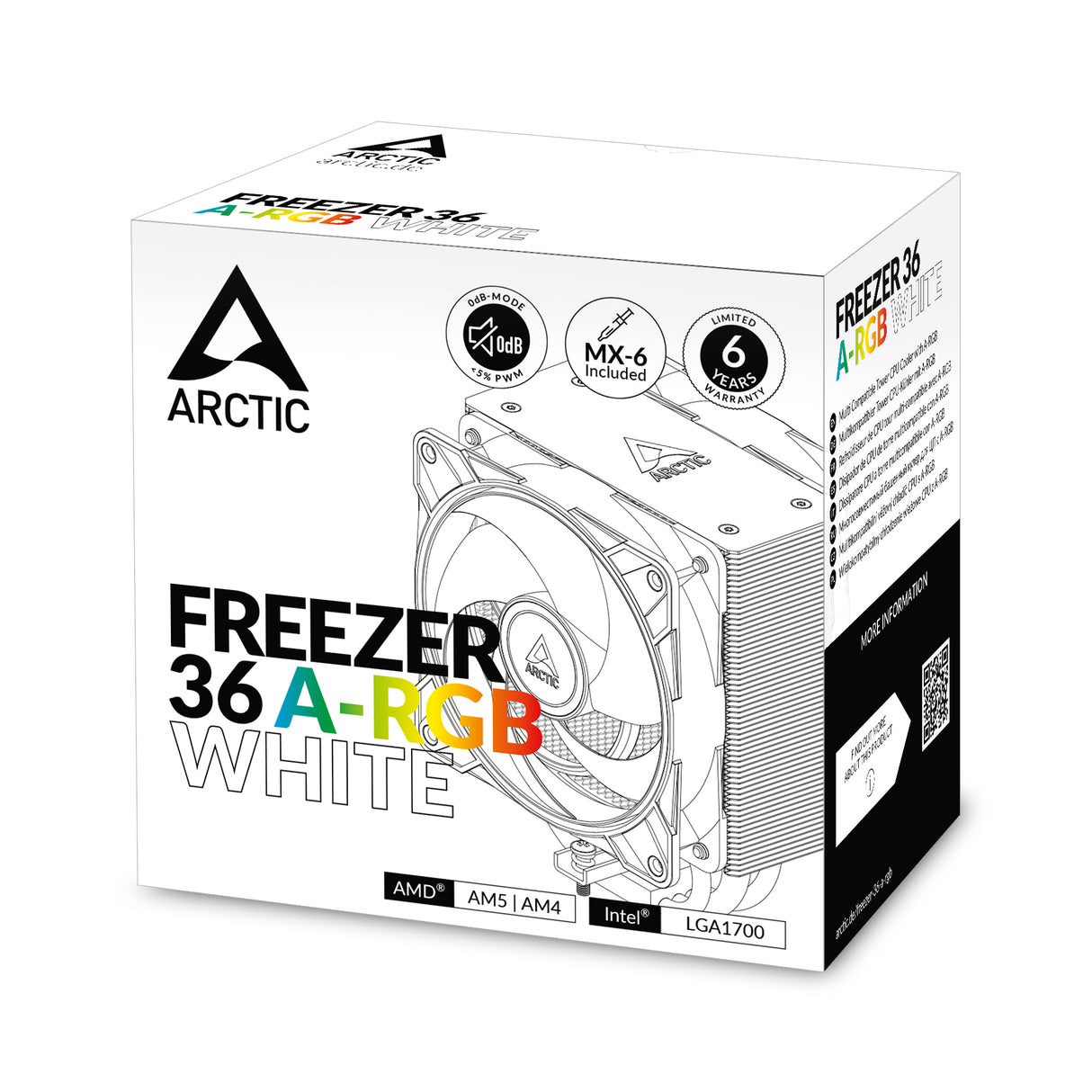 ARCTIC Freezer 36 A-RGB Processor Luftkøler 12 cm Hvid 1 stk
