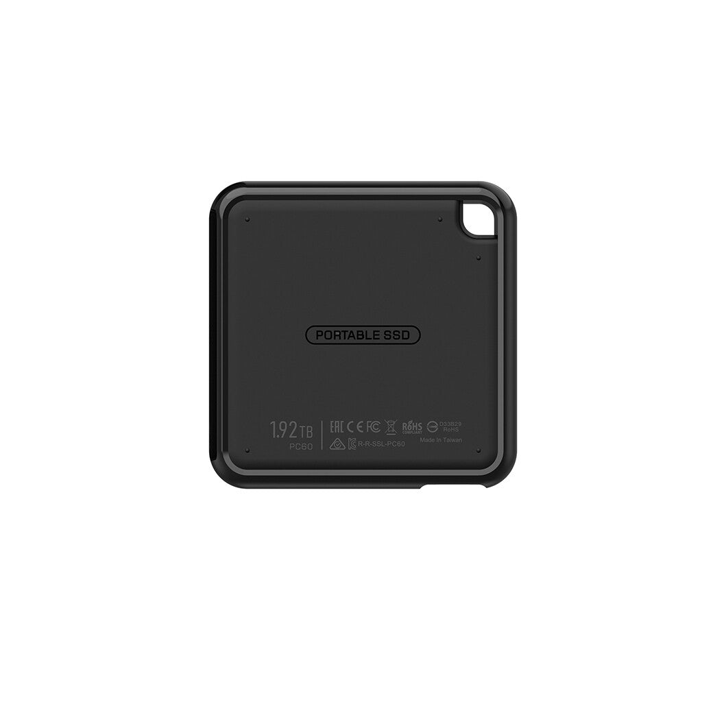 Silicon Power PC60 Portable SSD 1 TB USB Type-A til USB Type-C 3.2 Gen 1 (3.1 Gen 1) Sort
