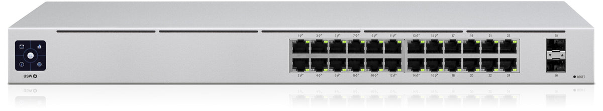 Ubiquiti UniFi 24-Port PoE Administreret L2/L3 Gigabit Ethernet (10/100/1000) Strøm over Ethernet (PoE) 1U Sølv