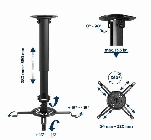 Gembird CM-B-01 project mount Ceiling Black