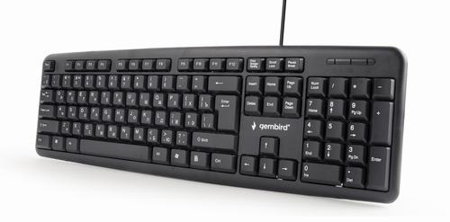 Gembird KB-U-103-RU keyboard Office USB QWERTY English, Russian Black