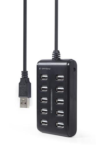 Gembird UHB-U2P10P-01 interface hub USB 2.0 Type-A Black