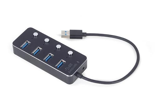 Gembird UHB-U3P4P-01 interface hub USB 3.2 Gen 1 (3.1 Gen 1) Type-A 5000 Mbit/s Black