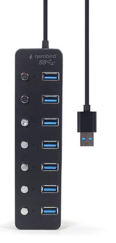 Gembird UHB-U3P7P-01 interface hub USB 3.2 Gen 1 (3.1 Gen 1) Type-A 5000 Mbit/s Black