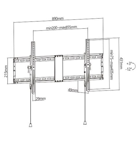 Gembird WM-90T-01 TV mount/stand 2.29 m (90") Black