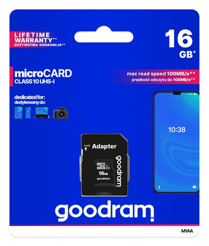 Goodram M1AA 16 GB MicroSDHC UHS-I Class 10