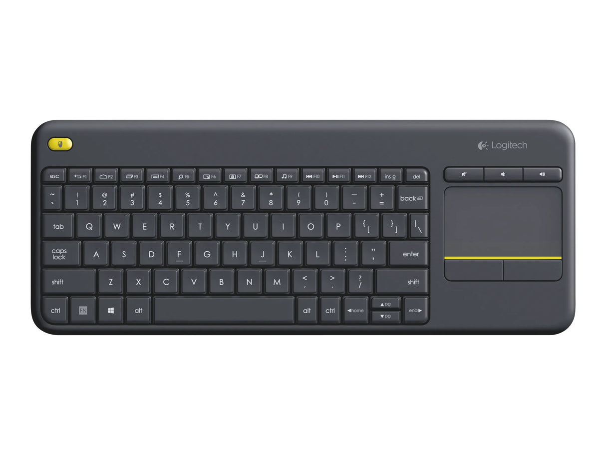 Logitech Wireless Touch Keyboard K400 Plus - Tastatur - med touchpad - trådløs - 2.4 GHz - AZERTY - belgisk - sort