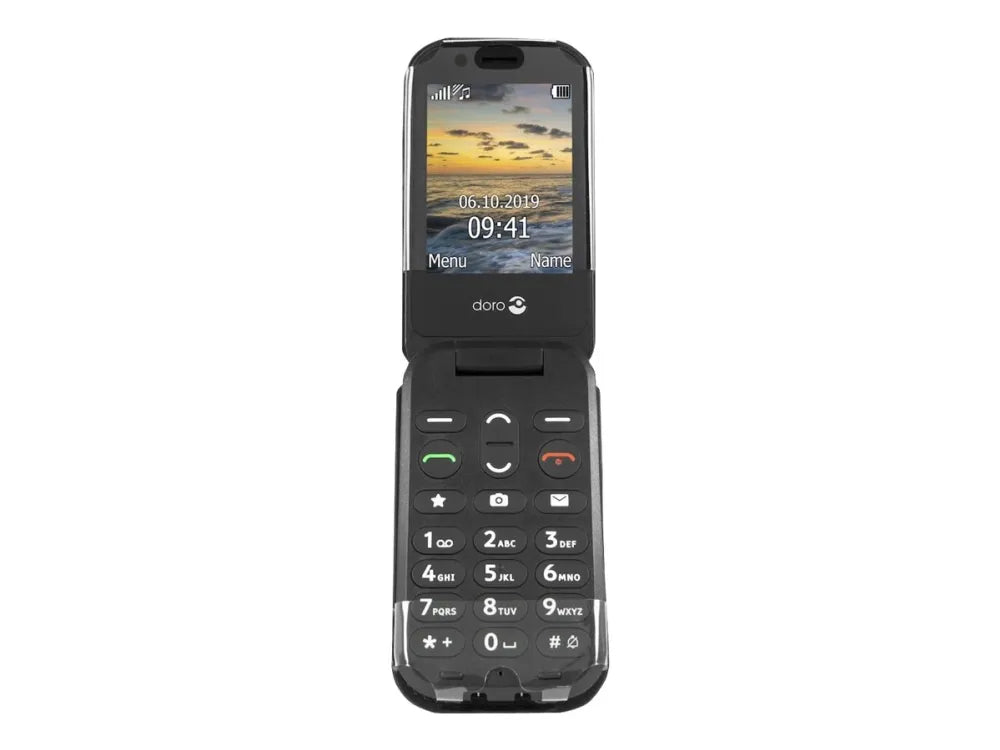 Doro Case - Bagsidecover til mobiltelefon - sort - for DORO 6040, 6041, 6060, 7030, 7031
