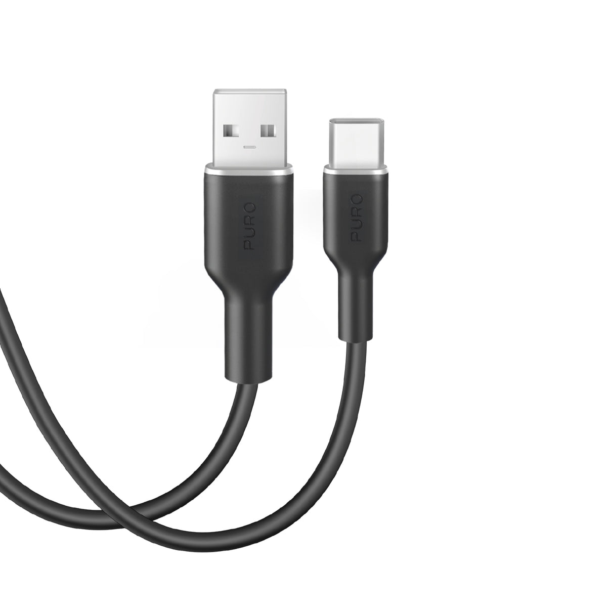 PURO Opladnings- og synkroniseringskabel SOFT fra USB-A til USB-C 1,5 m