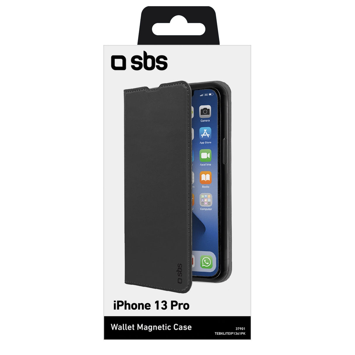 SBS Book Wallet Lite cover til iPhone 13 Pro®. Sort