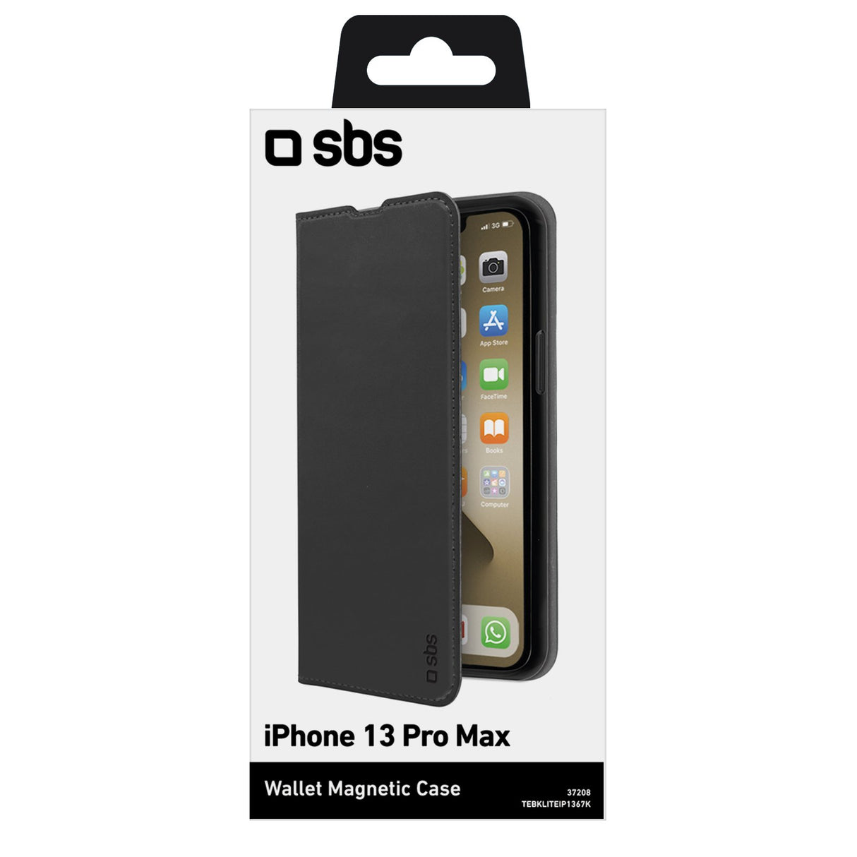 SBS Book Wallet Lite cover til iPhone 13 Pro Max®. Sort