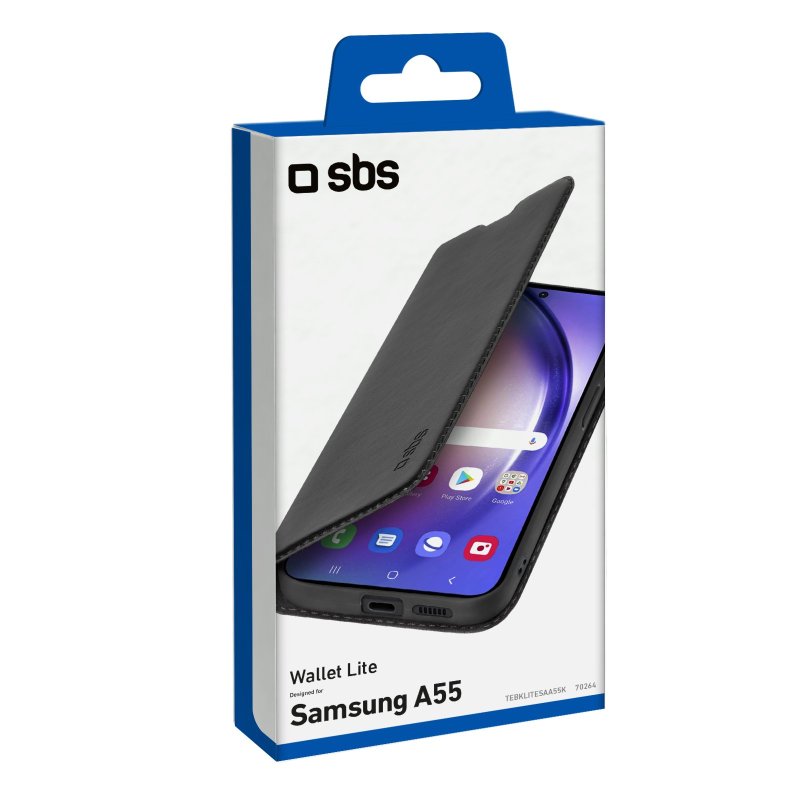 SBS Book Wallet Lite-etui til Samsung Galaxy A55. Sort