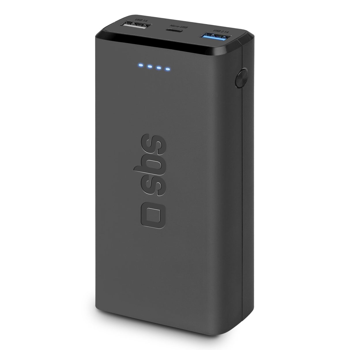 SBS hurtigtopladende powerbank. 20,000 mAh. Sort