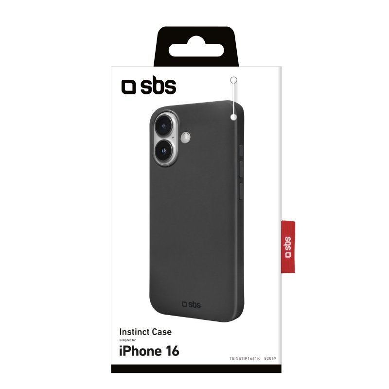 SBS Instinct-cover til iPhone 16. Sort