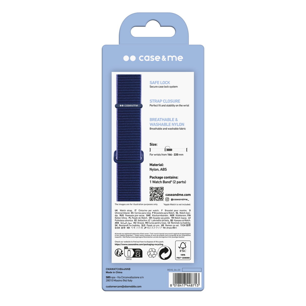 SBS nylon urrem til Apple Watch 42/44/45/49mm. Navy blå