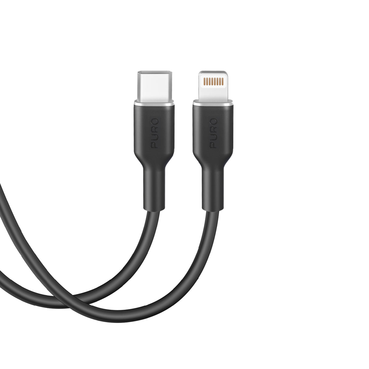 PURO SOFT-kabel til strøm- og datasynkronisering fra USB-C til Lightning 1,5 m