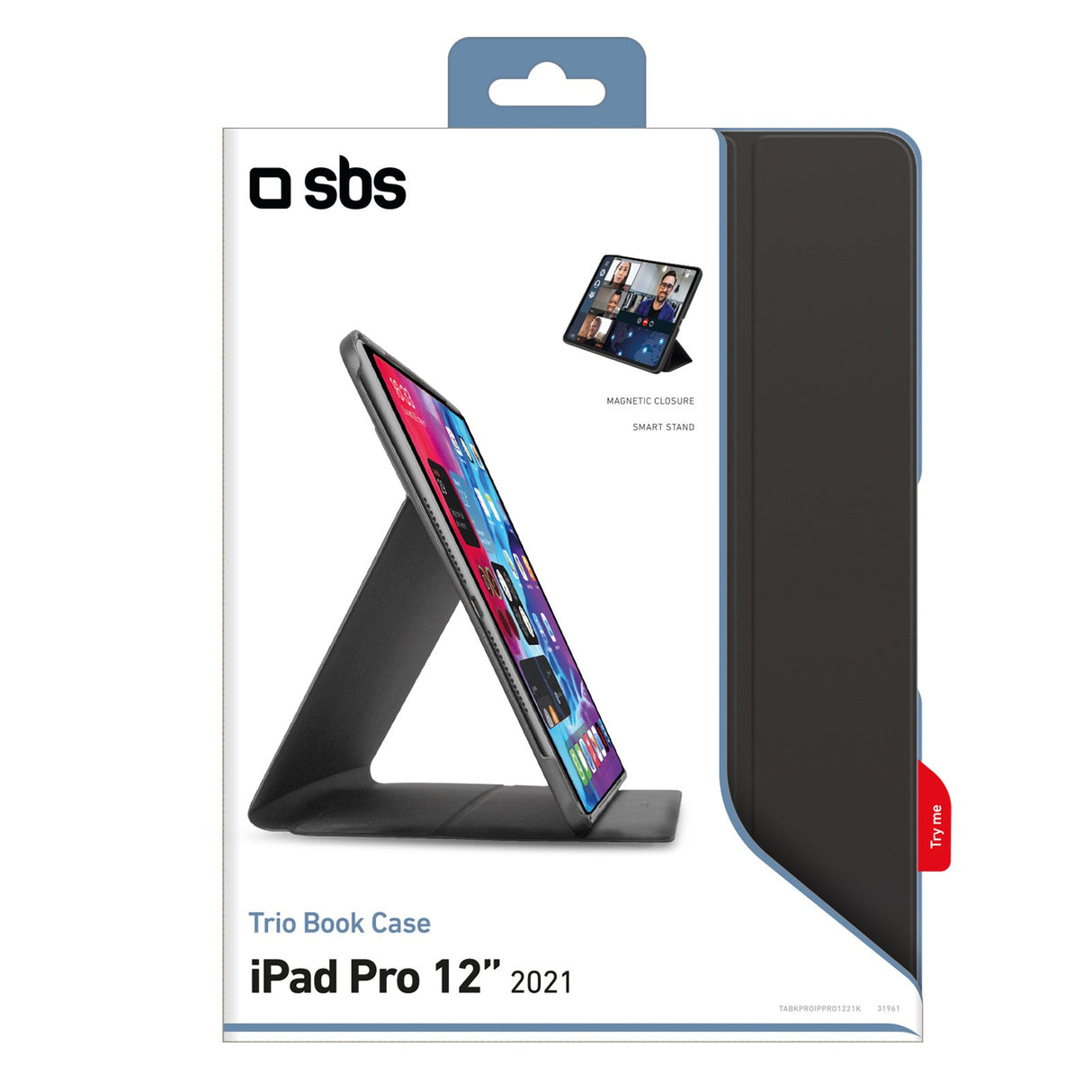 SBS Book Case Pro til iPad Pro 12" 2021®. Sort