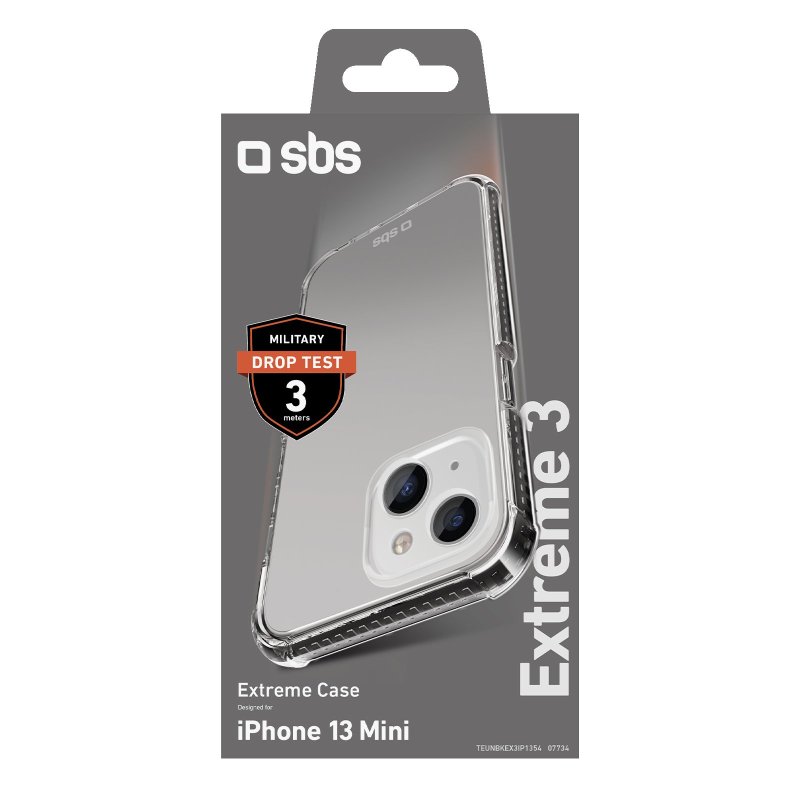 SBS Extreme X3 Cover til iPhone 13 Mini. Gennemsigtig