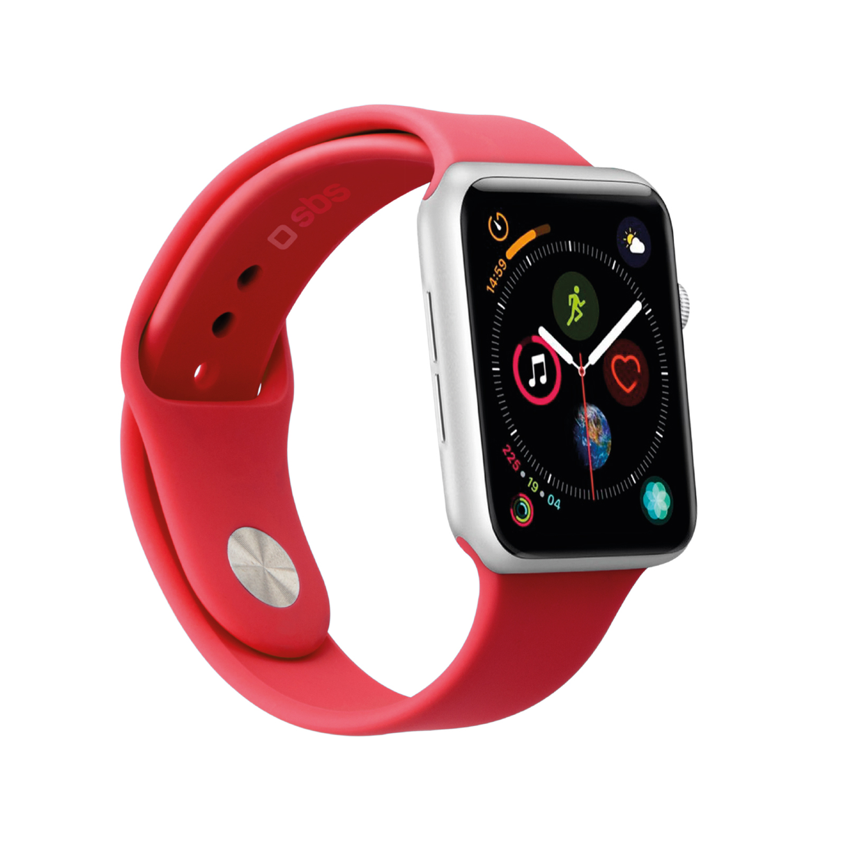 SBS silikone urrem til Apple Watch 42/44/45/49mm. Rød