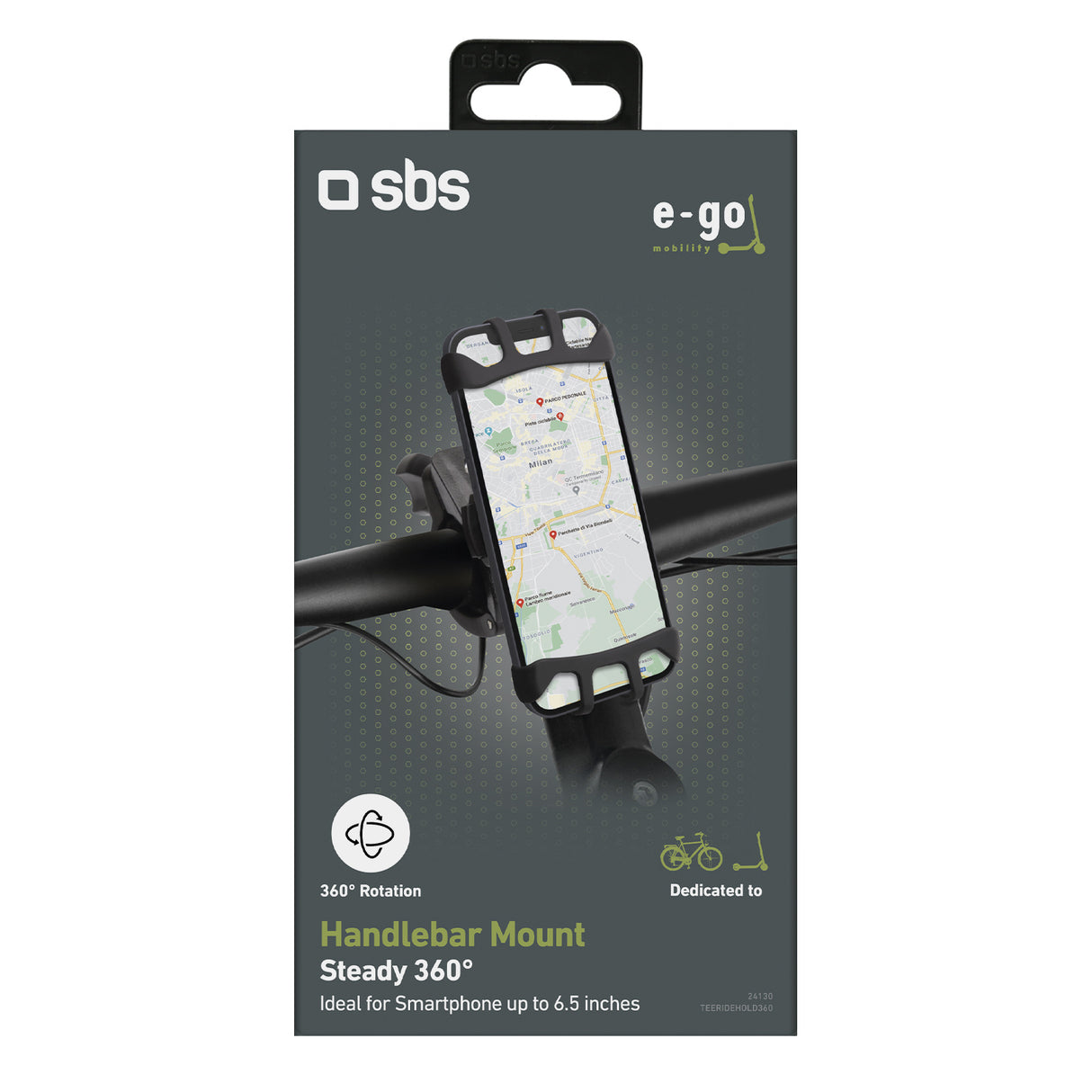 SBS 360° roterbar mobilholder til cykel, løbehjul eller barnevogn