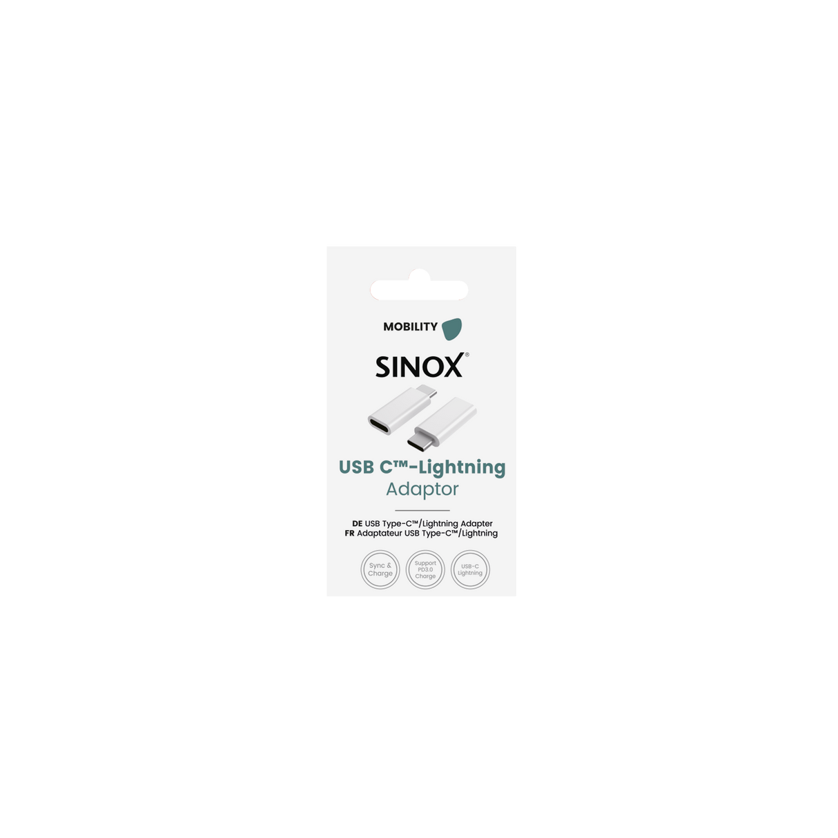 Sinox adapter Lightning - USB C. Hvid