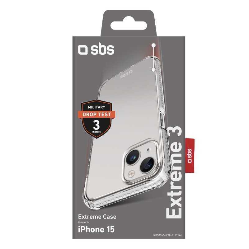 SBS Extreme X3 Cover til iPhone 15. Gennemsigtig